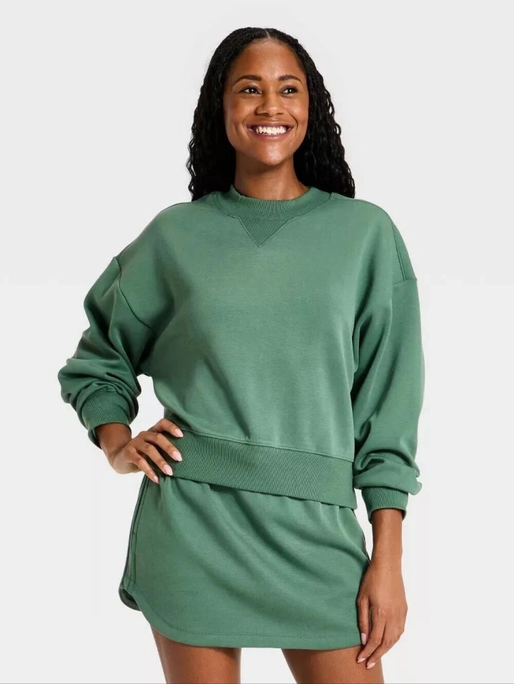 Relaxed Crewneck Sweater - Green